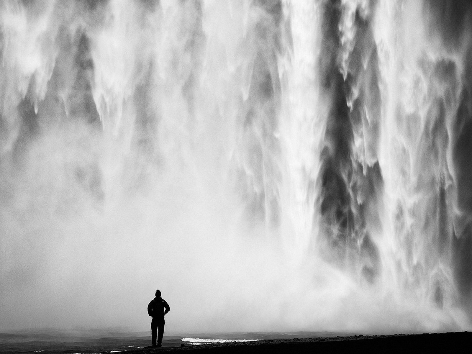 Black And White Waterfall