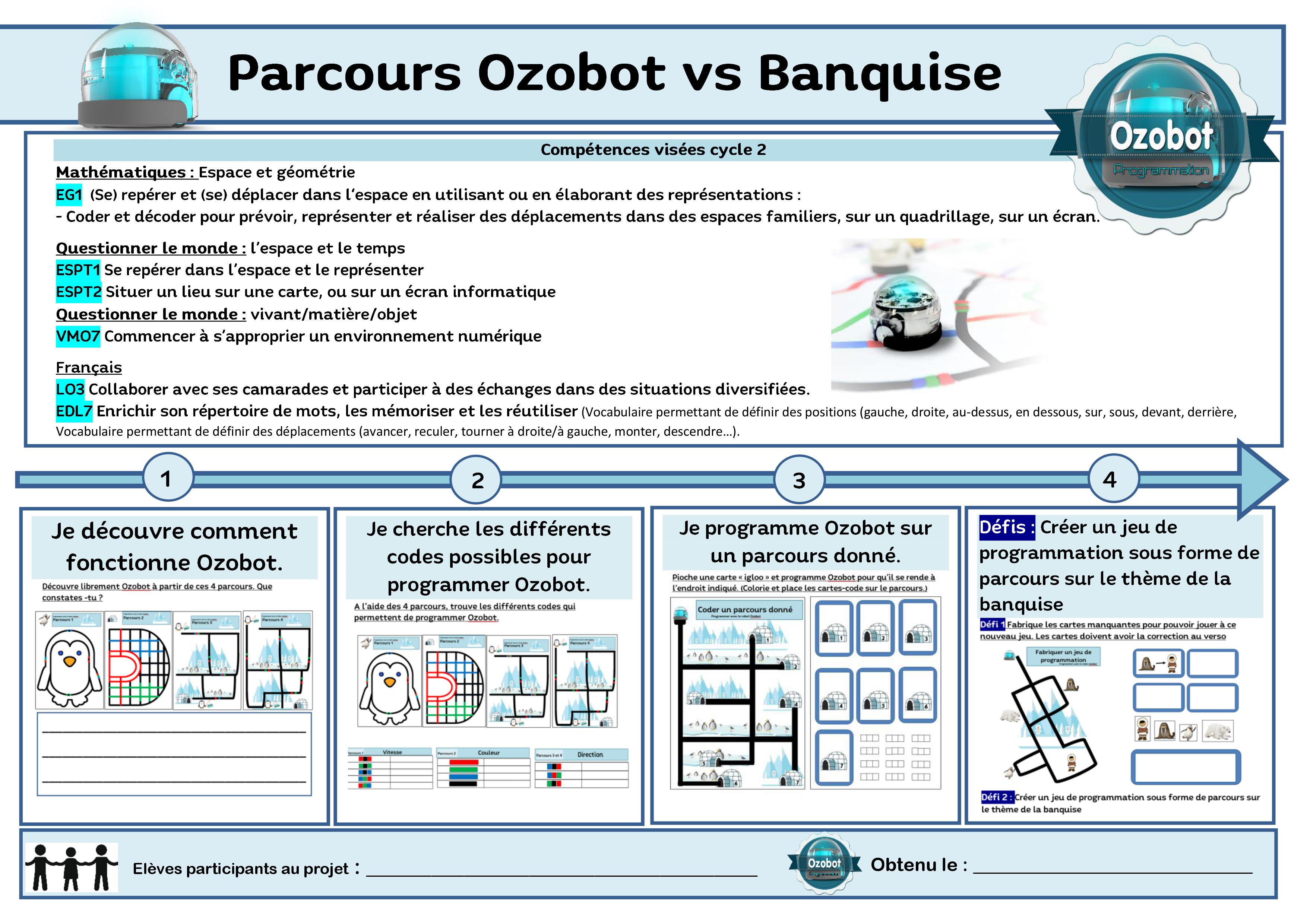 parcours banquise Ozobot